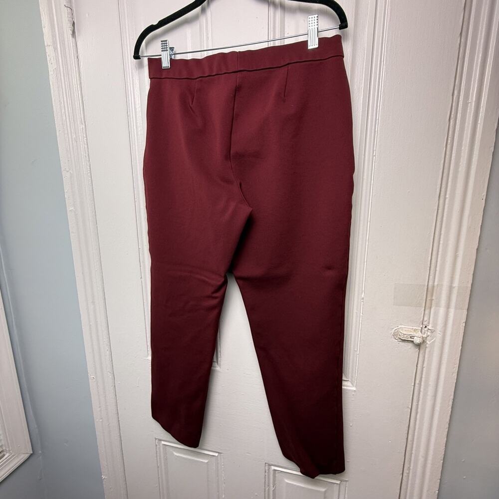 Susan Graver Tailored Trousers Red Wine Medium Petite Button Front Office Career - Picture 5 of 8